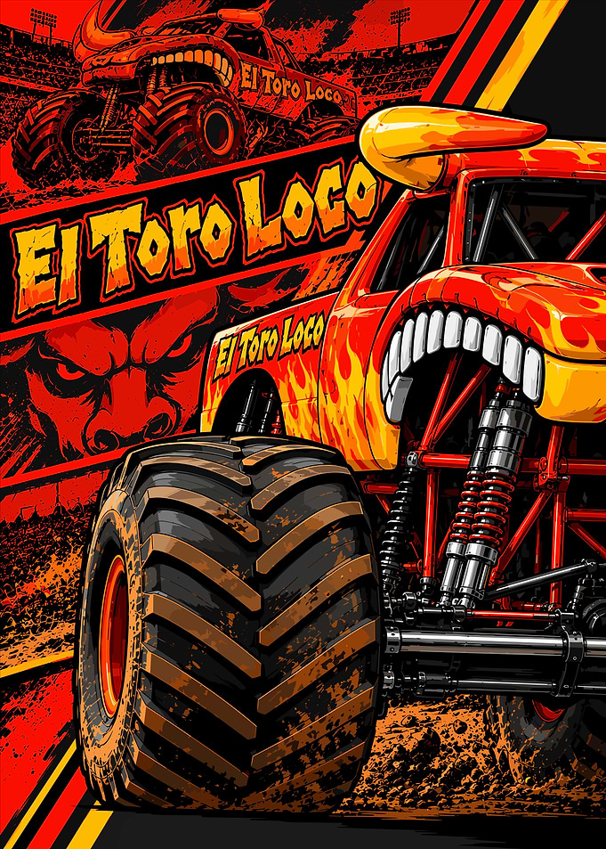El Toro Loco Monster Truck Poster