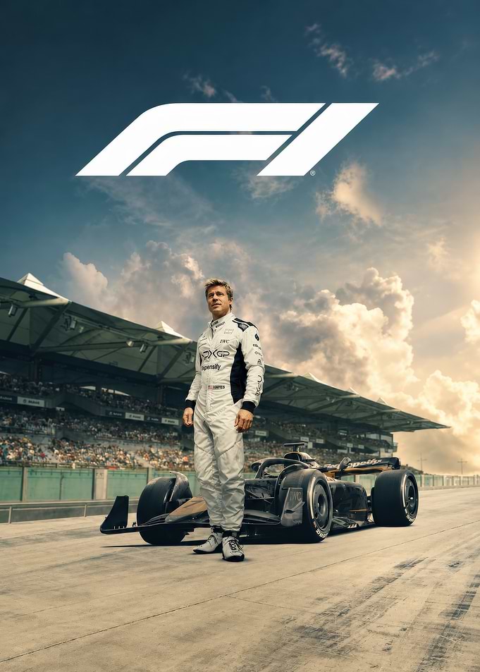 Brad Pitt in F1 Movie Poster