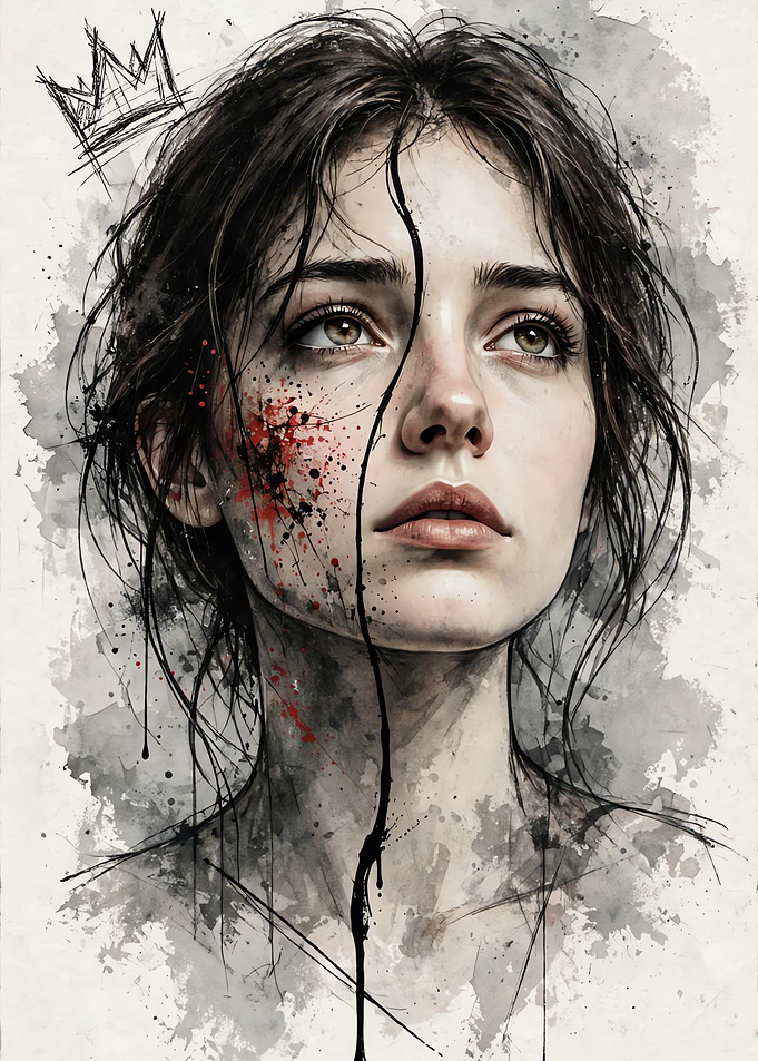 Watercolor Portrait of a Young Woman