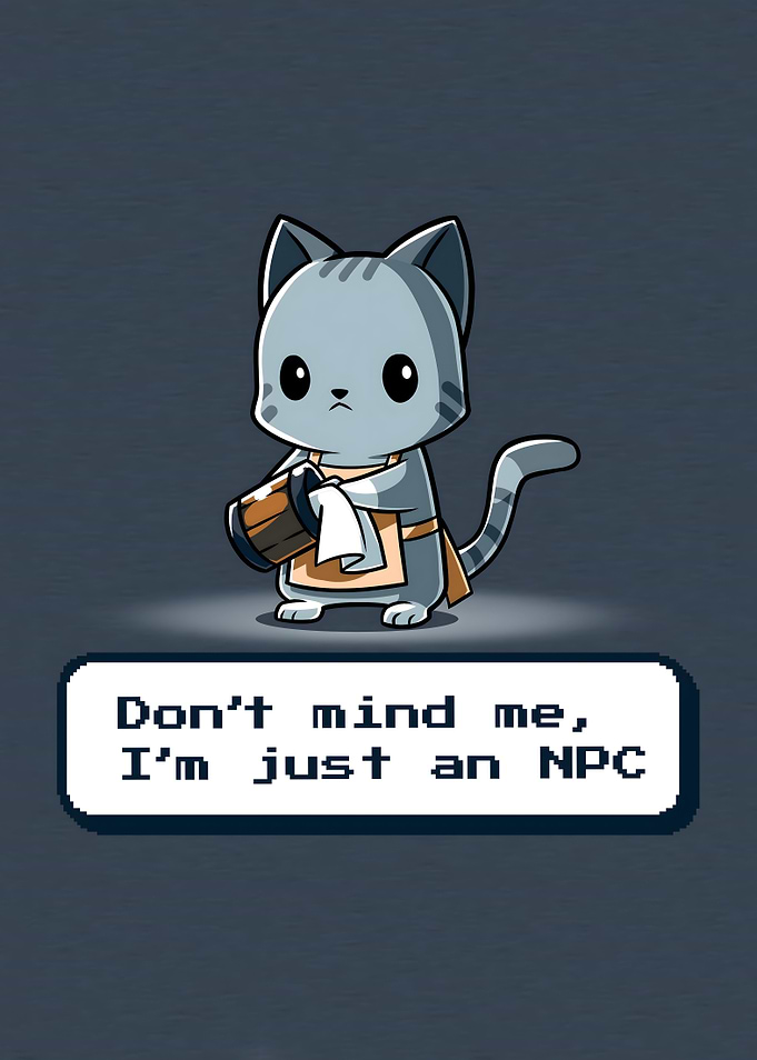 Cute Cat NPC Gaming Illustration
