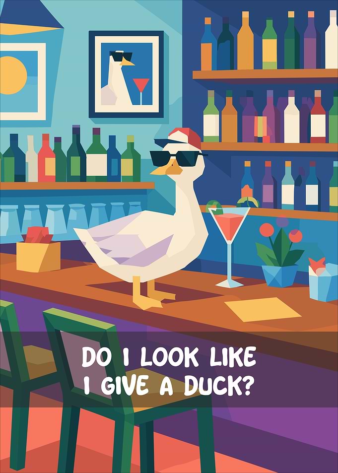 Cool Duck at a Bar