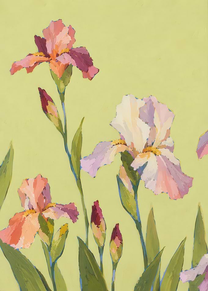 Impressionist Iris Flower Painting