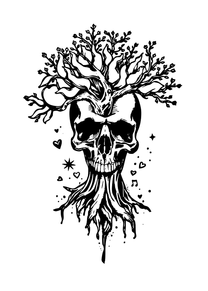 Skull Tree of Life Illustration