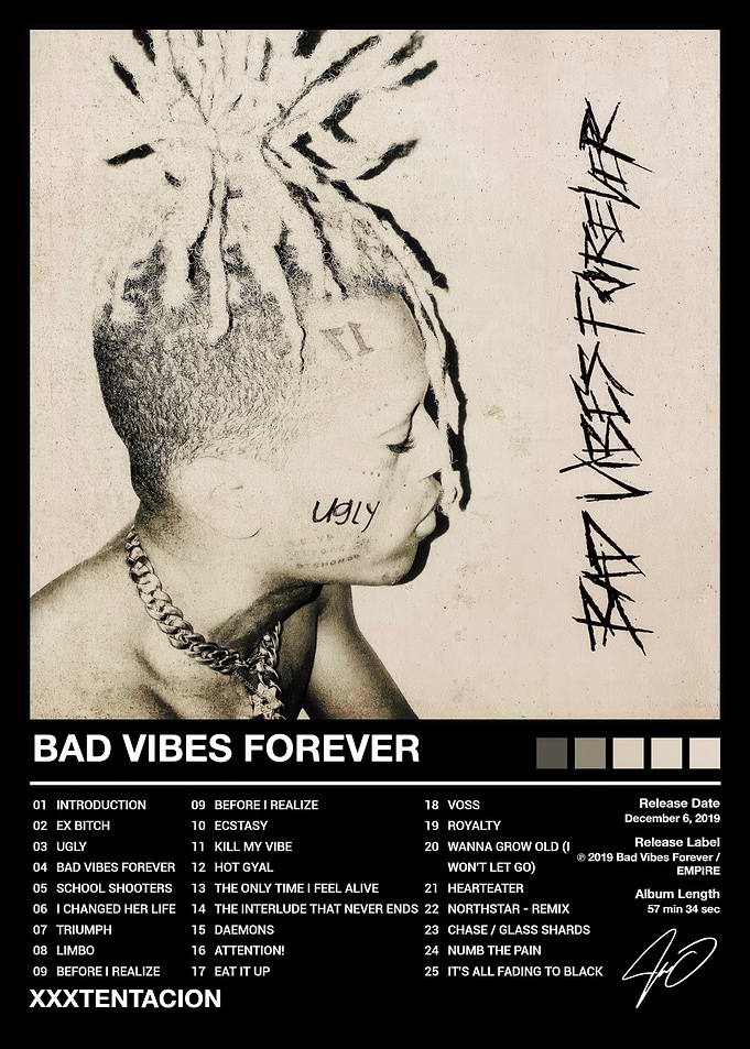 XXXTentacion Bad Vibes Forever Album Poster
