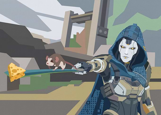 Ash and her mouse from Apex Legends