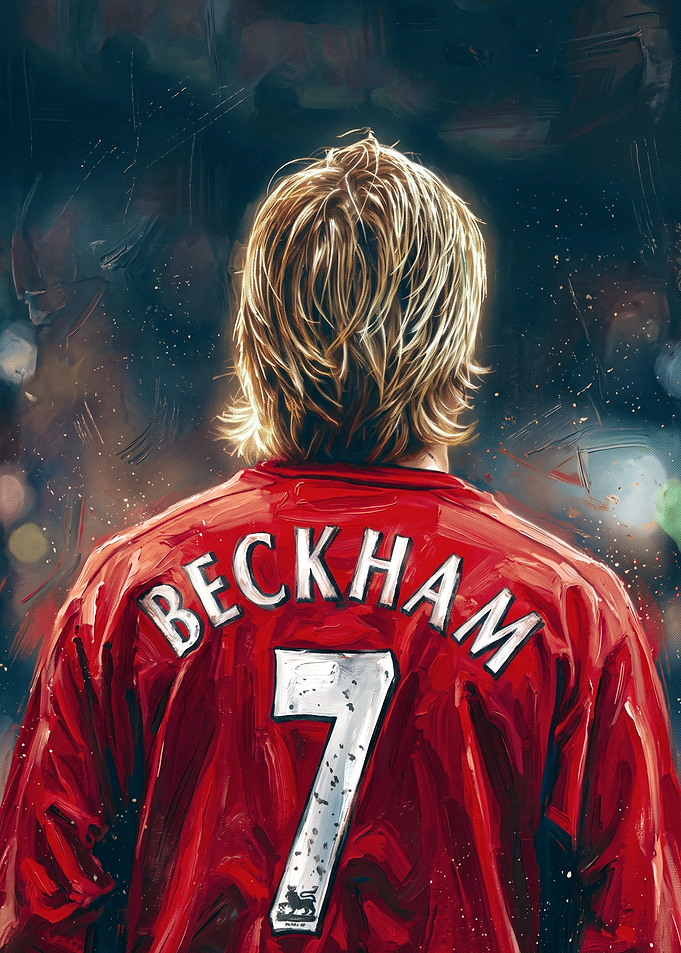 David Beckham Manchester United Jersey Art