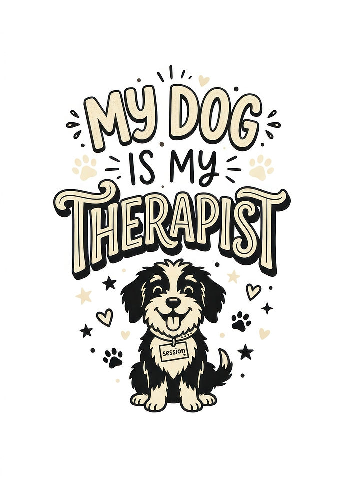 My Dog Is My Therapist Illustration