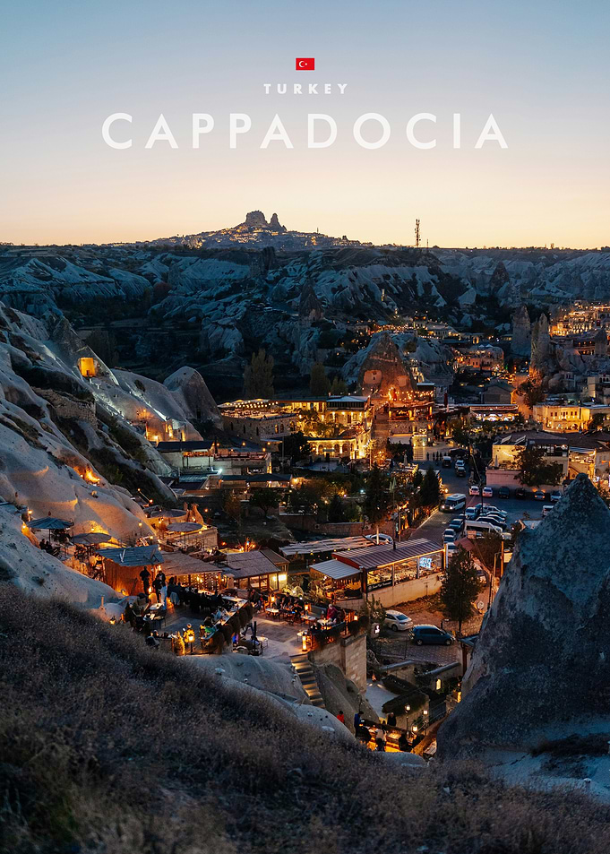Cappadocia Turkey Sunset Travel Poster