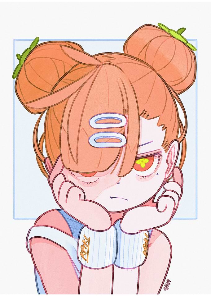 Anime Girl with Tomato Buns