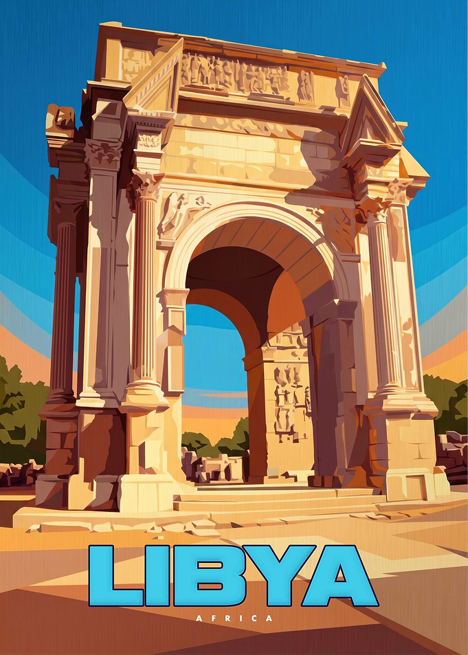 Libya Travel Poster Arch