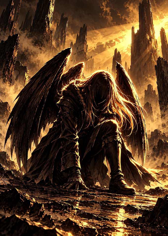 Shadowed Winged Presence