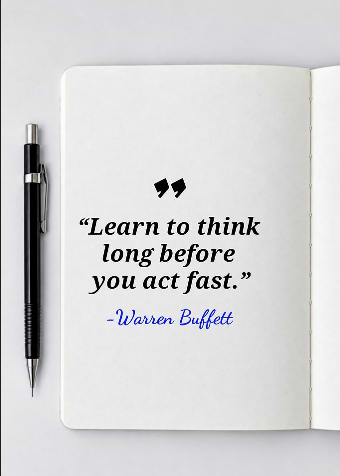 Warren Buffett Inspirational Quote Notebook