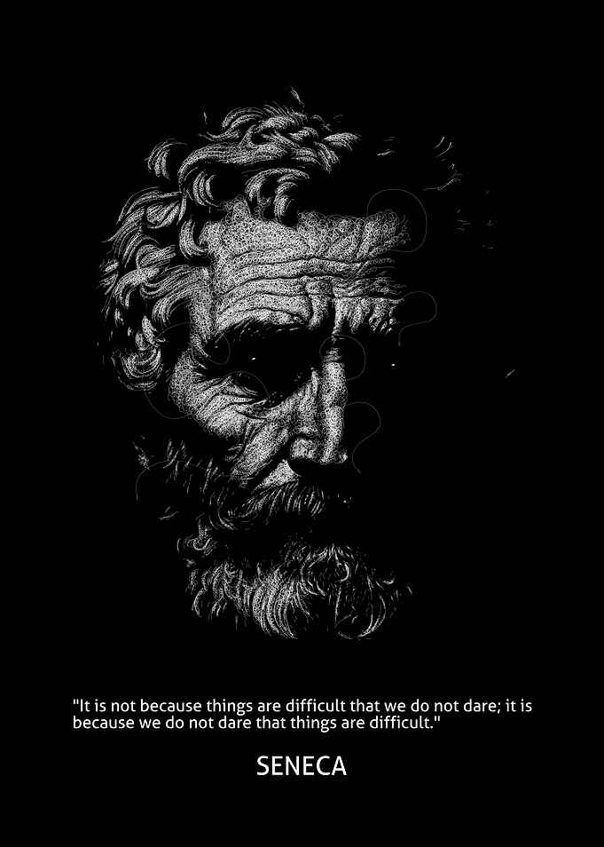 Seneca Stoic Quote Portrait