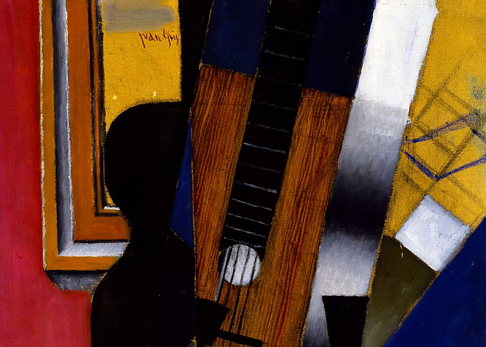 Guitar and Pipe Cubist Painting by Juan Gris