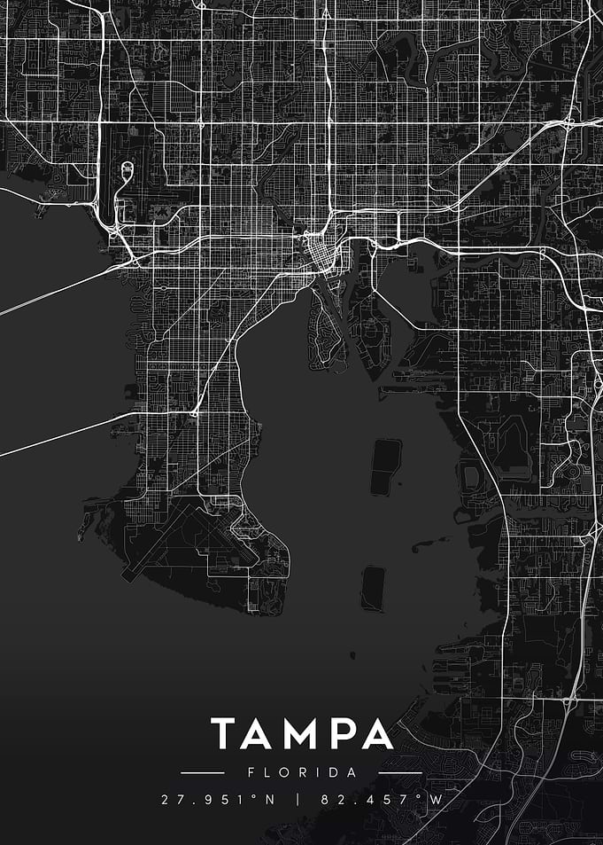 Tampa Florida Minimalist City Map