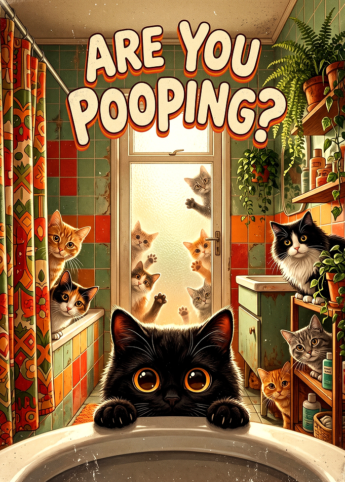Are You Pooping? Funny Cat Poster