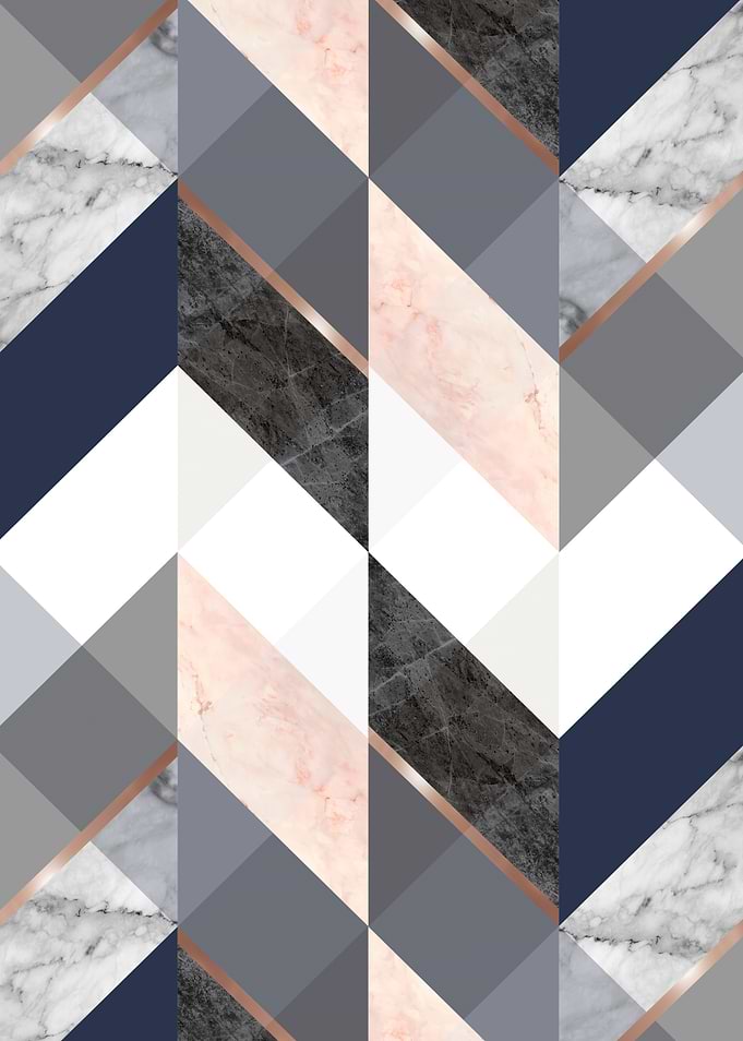Geometric Marble and Rose Gold Pattern