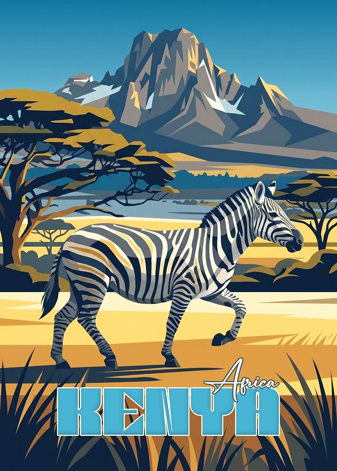 Kenya Africa Travel Poster