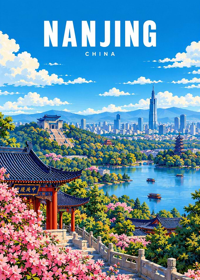 Nanjing China Travel Poster