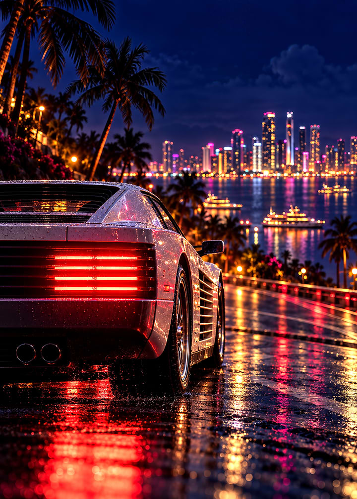 Ferrari Testarossa Night City Drive