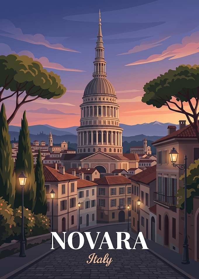 Novara Italy Travel Poster