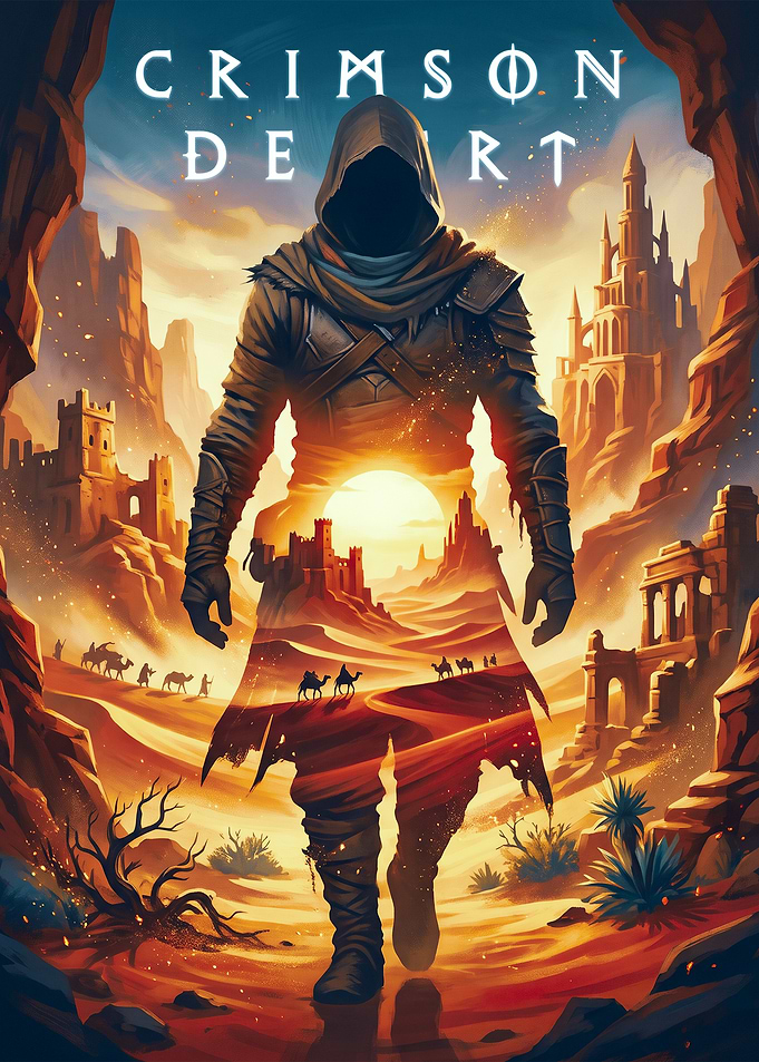 Crimson Desert Fantasy Game Poster