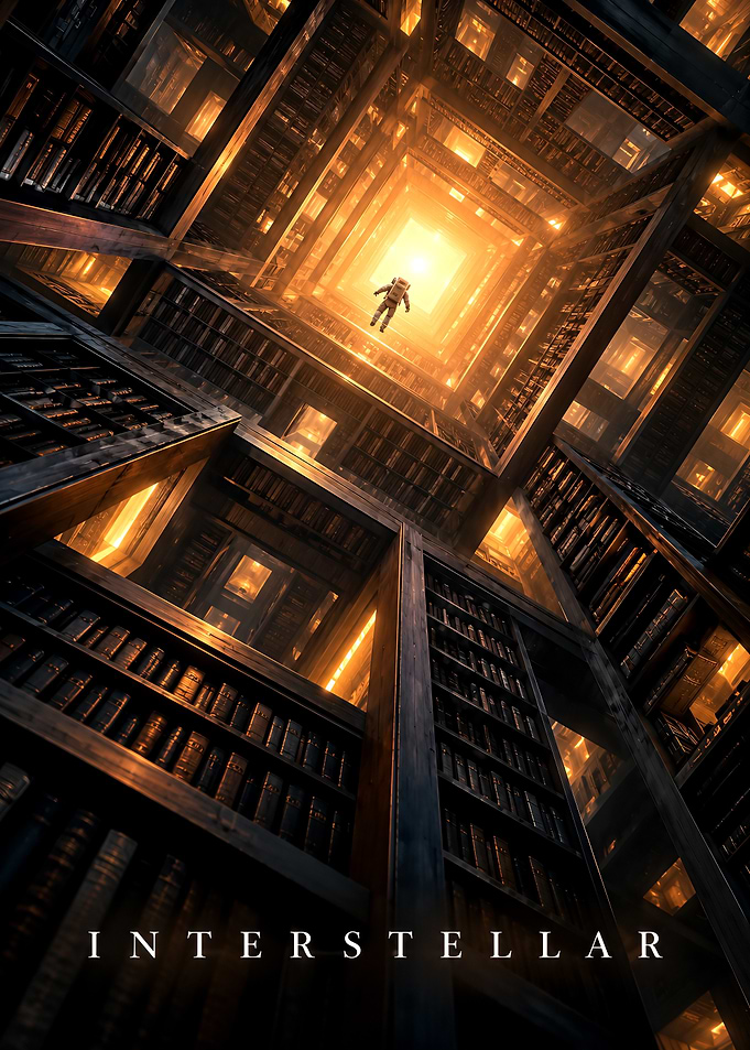 Interstellar Tesseract Library Movie Poster