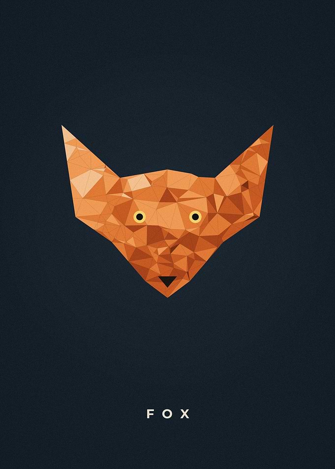 Geometric Fox Low Poly Animal Portrait