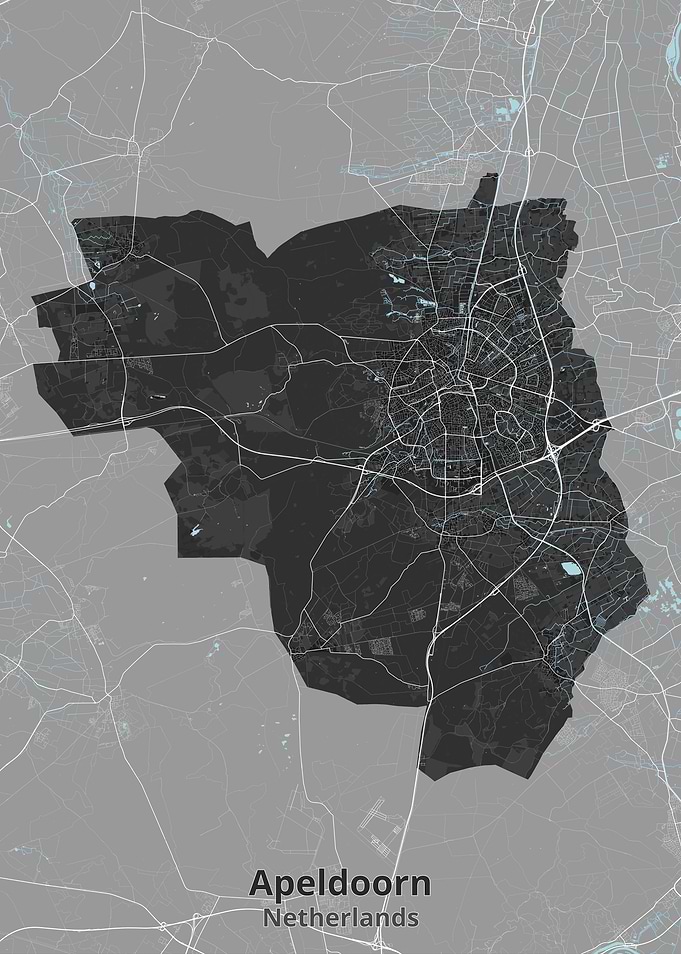 Apeldoorn Netherlands Minimalist City Map