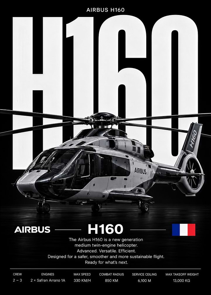 Airbus H160 Helicopter Poster