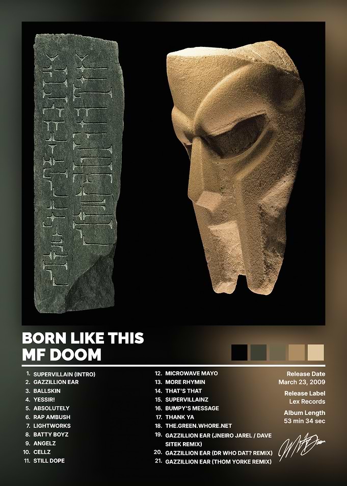 MF DOOM Born Like This Poster