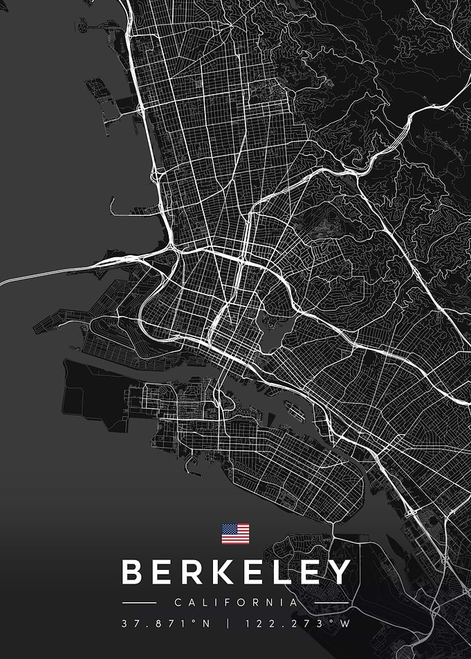Berkeley California Minimalist Map Poster
