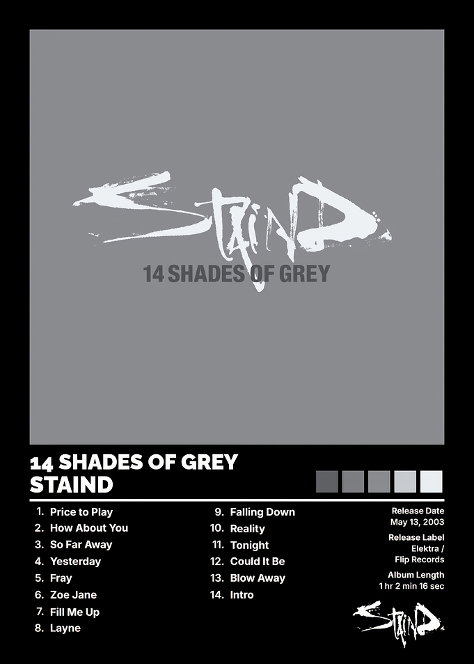 Staind 14 Shades of Grey Poster