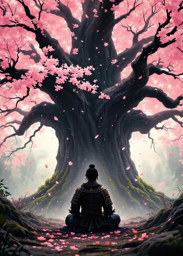 Samurai Blossom Zen Japanese Art