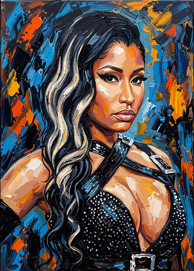 Nicki Minaj Impasto Oil Portrait