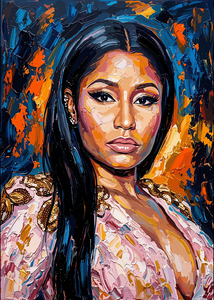 Nicki Minaj Impasto Oil Portrait