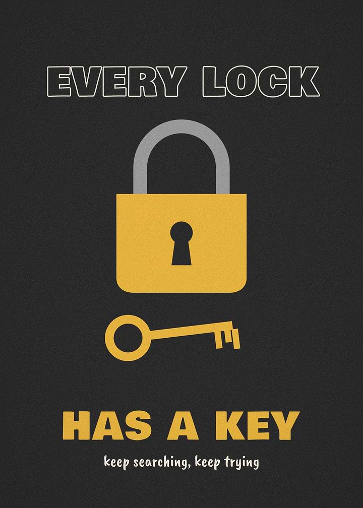 Every Lock Has A Key Padlock Poster