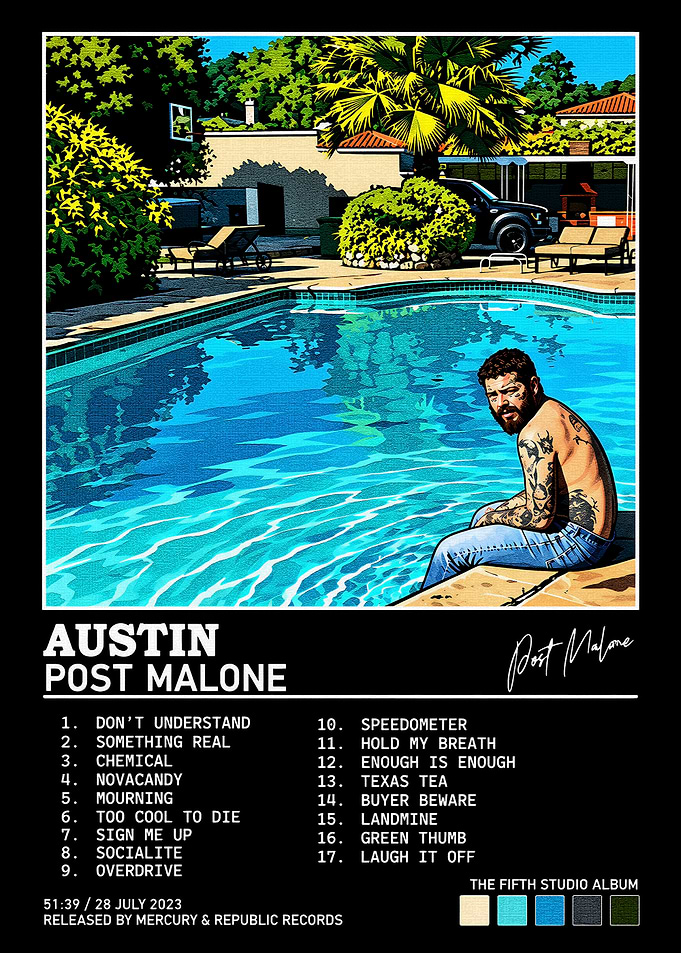 Post Malone Austin Album Poster