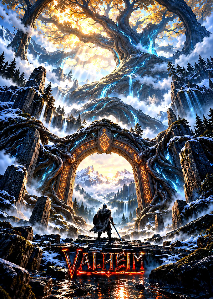 Valheim Viking Warrior at Portal