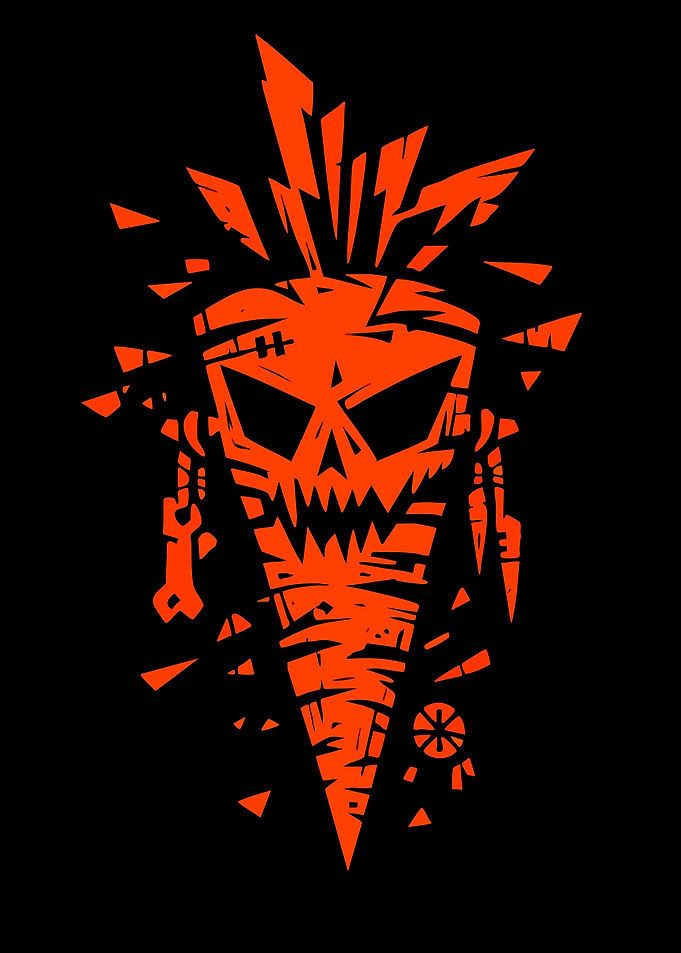Spooky Carrot Skull Graphic Illustration