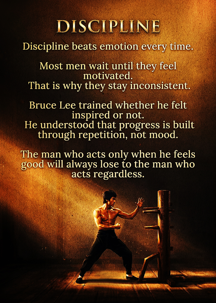 Bruce Lee Discipline Motivational Poster