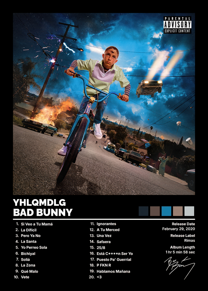 Bad Bunny YHLQMDLG Album Poster