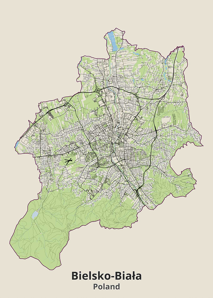 Bielsko-Biała City Map Print