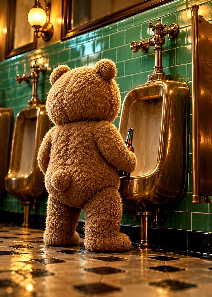 Ted Bear at the Urinal