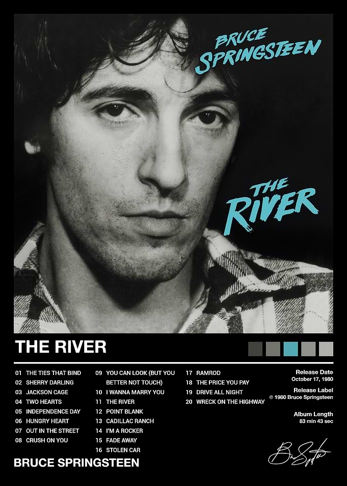 Bruce Springsteen The River Album Poster