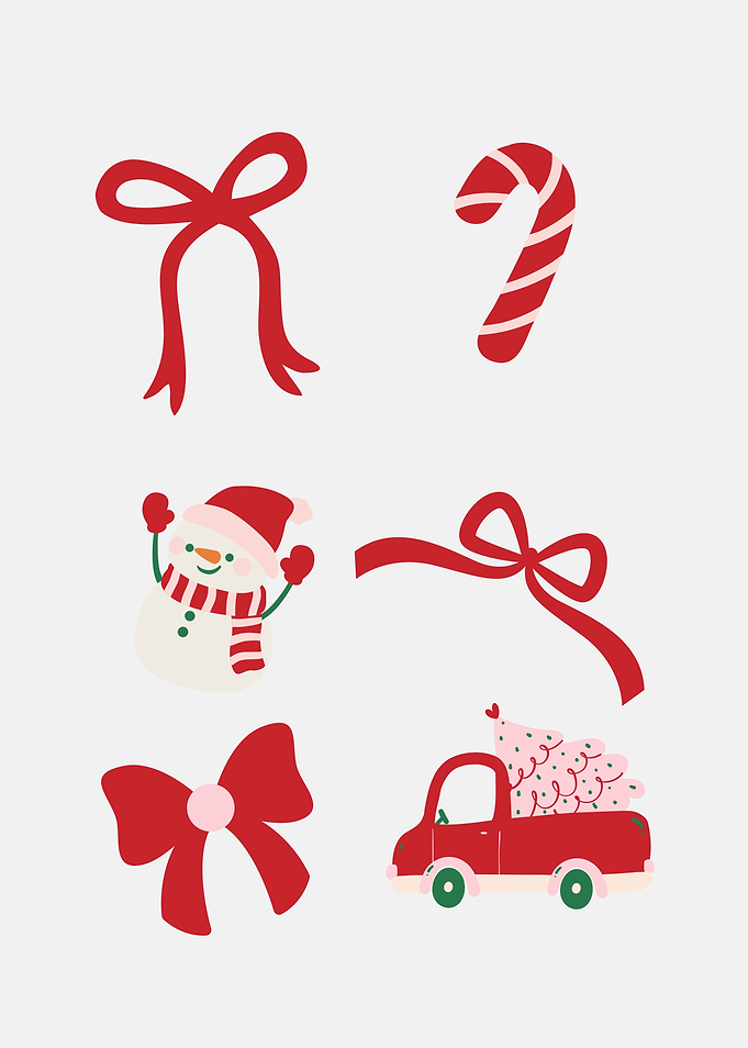 Cute Christmas Holiday Sticker Set