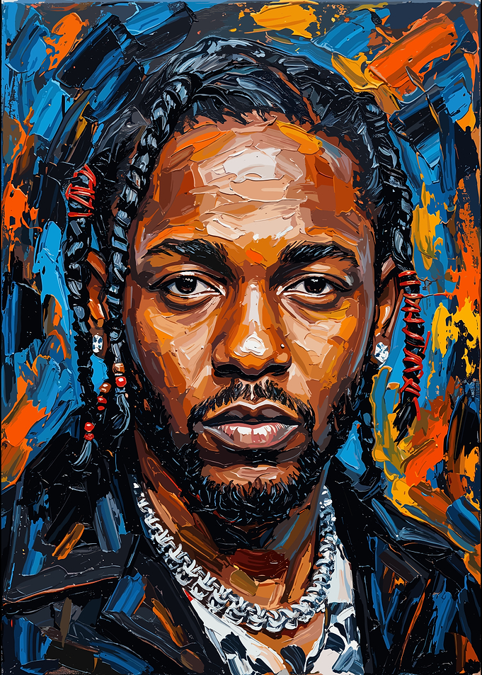 Kendrick Lamar Impasto Oil Portrait
