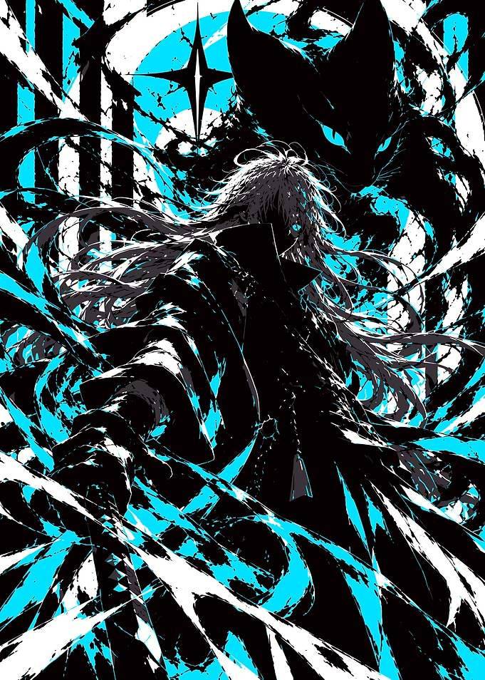Anime Warrior with Shadow Beast