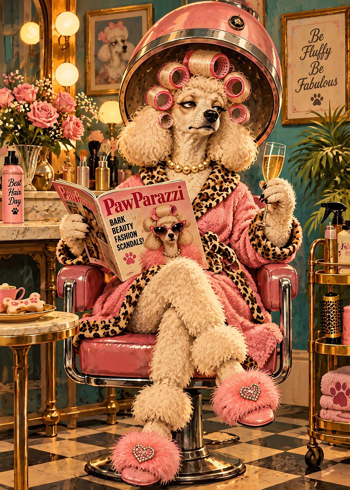 Glamorous Poodle at the Salon