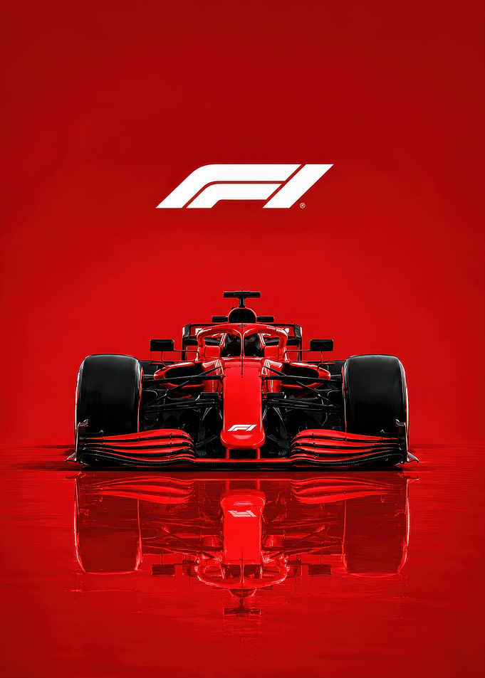 Formula 1 Red Racing Car Poster